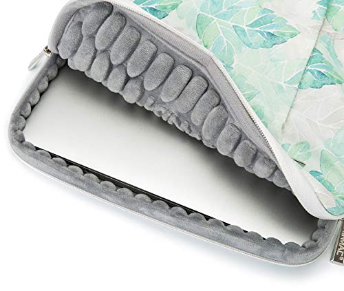 Kinmac 360° Heavy Duty Protective Laptop Sleeve Case Bag Cover with Handle for MacBook Air 13 inch,iPad Pro 13 inch and 13.3 inch HP,Dell,Lenovo,Asus,Acer Laptop (Green Leaf) - color: Green Leaf, size: 12 inch-13.3 inch