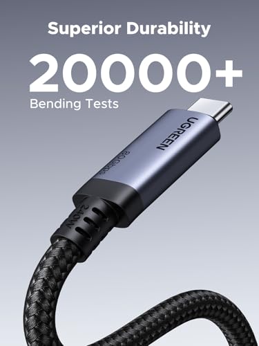UGREEN 240W USB C to USB C Cable USB4 Gen4 80Gbps for Thunderbolt 5/4/3, Premium 18K Dual 8K Triple 4K Display PD3.1 Charging Compatible with USB C Monitors, MacBook, iPad, iPhone 17/16/15, 3.3FT