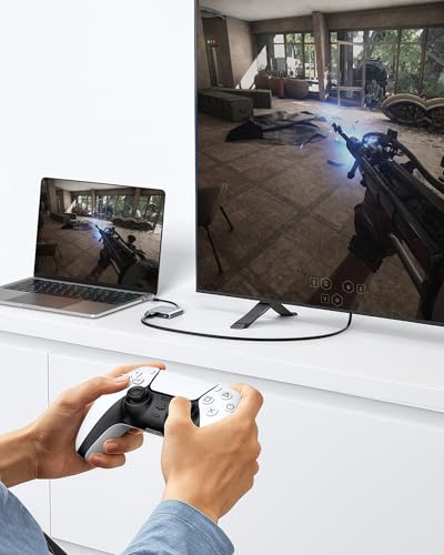 Dual HDMI Adapter for 2 Monitors Extended Display 1 in 2 Out, USB C to HDMI Splitter for Laptop MacBook Pro/Air, Support 4K@30Hz Double Monitors or 4K@60Hz Single Monitor