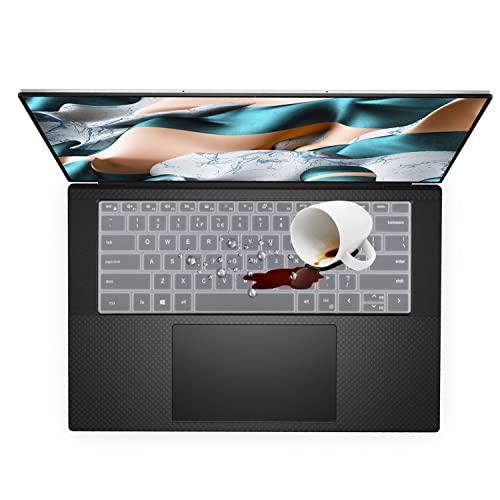 Keyboard Cover for 2025-2022 Dell XPS 15 9500 9510 9520 9530 15.6 Inch & XPS 17 9720 9700 9710 9730 17 Inch & DELL Precision 5770 5570 5760 5560 15.6" 17.3" US Layout (NOT FIT XPS 13 14 16 inch) - color: Clear