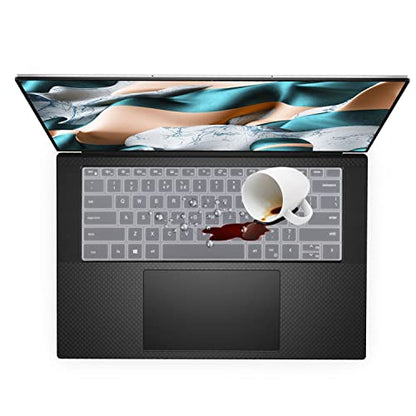Keyboard Cover for 2025-2022 Dell XPS 15 9500 9510 9520 9530 15.6 Inch & XPS 17 9720 9700 9710 9730 17 Inch & DELL Precision 5770 5570 5760 5560 15.6" 17.3" US Layout (NOT FIT XPS 13 14 16 inch) - color: Clear