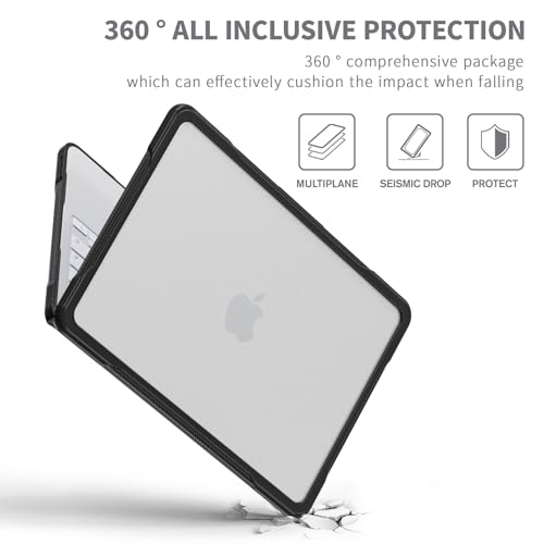 Batianda Ultimate Rugged Case for MacBook Neo 13 Inch 2026, Translucent | Fits Model A3404, Shock-Absorbing TPU Bumper, Carbon Fiber Side Texture, Matte Rugged Shockproof Hybrid Protective Shell - color: Translucent