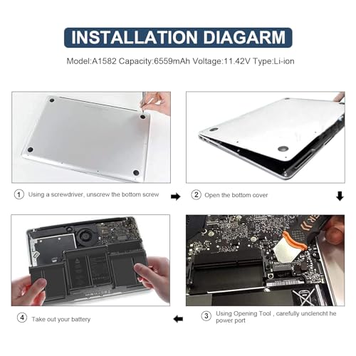 ASUNCELL A1502 A1582 Laptop Battery for MacBook Pro 13 inch Retina [ Early 2015, Mid 2014, Late 2013] A1493 11.42V 74.9Wh - color: A1502/A1582