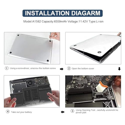 ASUNCELL A1502 A1582 Laptop Battery for MacBook Pro 13 inch Retina [ Early 2015, Mid 2014, Late 2013] A1493 11.42V 74.9Wh - color: A1502/A1582
