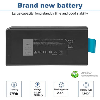 97Wh X8VWF CJ2K1 4XKN5 DKNKD Laptop Battery for Dell Latitude 14 Rugged 5404 5414 E5404 Extreme 7404 7414 E7404 Series P45G P45G001 P45G002 P46G P46G001 P46G002 5XT3V VCWGN XN4KN XRJDF YGV51 453-BBBE - size: 6.57*3.15*0.83inch X8VWF
