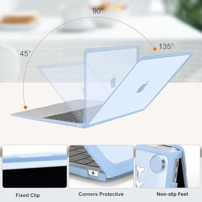 MOSISO Compatible with MacBook Air 13 inch Case M1 2018-2021, Air Blue | Reduces-Fingerprints with Soft TPU Bumper Shell&Keyboard Cover for MacBook Air 13.3 M1, 2021 2020 2019 2018 A2337 A2179 A1932 - color: Air Blue