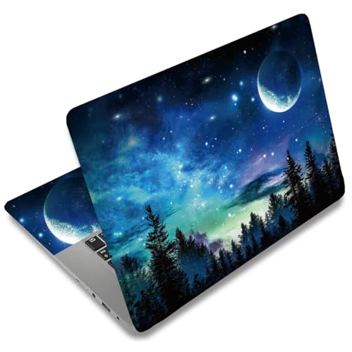 SUPERDANT Night Sky Moon Universal Laptop Skin Sticker Decal Fits 12 13 13.3 14 15 to 15.6 Inch Laptops Vinyl Removable Waterproof Notebook Protector Cover - style: Moon Night Sky