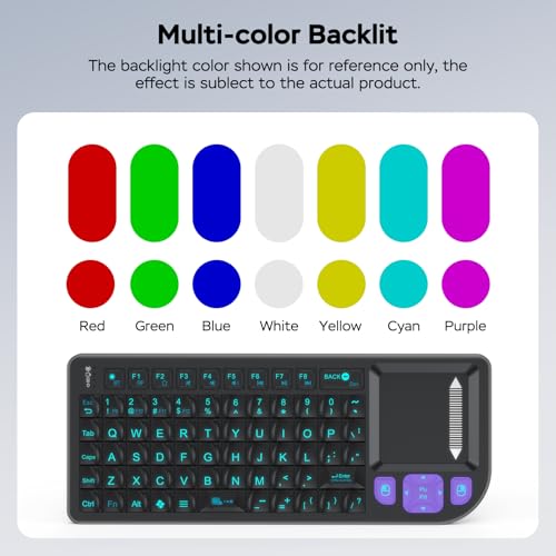 K809 Mini Wireless Keyboard with Touchpad, 2.4G + Bluetooth Dual Mode. Aluminum Frame, Rechargeable and Compact for iPad, Mac, Windows & Android. Ideal for Travel, Office and Home Use (Black). - color: black