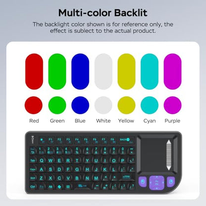 K809 Mini Wireless Keyboard with Touchpad, 2.4G + Bluetooth Dual Mode. Aluminum Frame, Rechargeable and Compact for iPad, Mac, Windows & Android. Ideal for Travel, Office and Home Use (Black). - color: black