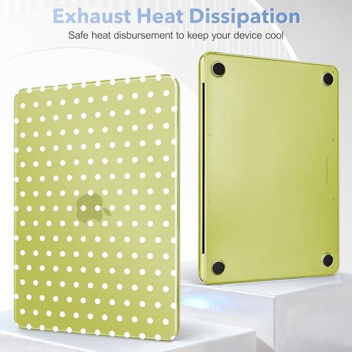 May Chen for MacBook Neo Case 13 inch 2026 | 100% Match Official Color | Pattern printing, Anti-Crack & Scratch & Fingerprint | Protective Hard Shell Cases Laptop Model A3404, Citrus - White Polka dot - color: Citrus - White Polka dot