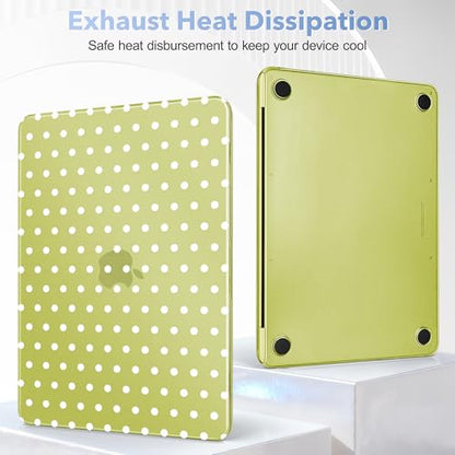 May Chen for MacBook Neo Case 13 inch 2026 | 100% Match Official Color | Pattern printing, Anti-Crack & Scratch & Fingerprint | Protective Hard Shell Cases Laptop Model A3404, Citrus - White Polka dot - color: Citrus - White Polka dot