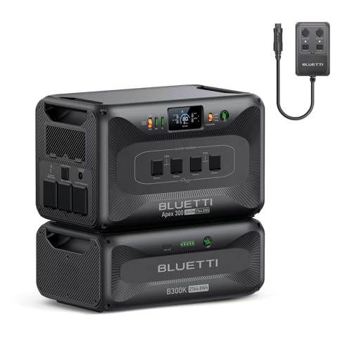 BLUETTI Apex 300 Solar Generator & B300K with Hub D1 2764.8Wh Power Station | LFP Battery Backup Power Station with 6 3840W AC Outlets, RV-Optimized DC Ports (50A Anderson), Ideal for Camping and RV Life - style: BLUETTI Apex 300+B300K+Hub D1