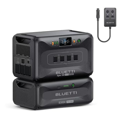 BLUETTI Apex 300 Solar Generator & B300K with Hub D1 2764.8Wh Power Station | LFP Battery Backup Power Station with 6 3840W AC Outlets, RV-Optimized DC Ports (50A Anderson), Ideal for Camping and RV Life - style: BLUETTI Apex 300+B300K+Hub D1