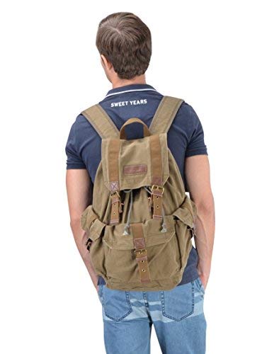 GOOTIUM 21101AMG Specially High Density Thick Canvas Backpack Rucksack, Field Tan, Large - color: Field Tan, size: Large
