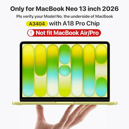 Soonjet for MacBook Neo 13 inch Case 2026 A3404 Hard Shell + Keyboard Cover | Official Citrus Clear, Anti Scratch & Fingerprint, Yellow Matte, Protective Mac Laptop Cover, Thin & Light, Durable Plastic - color: Frost Citrus