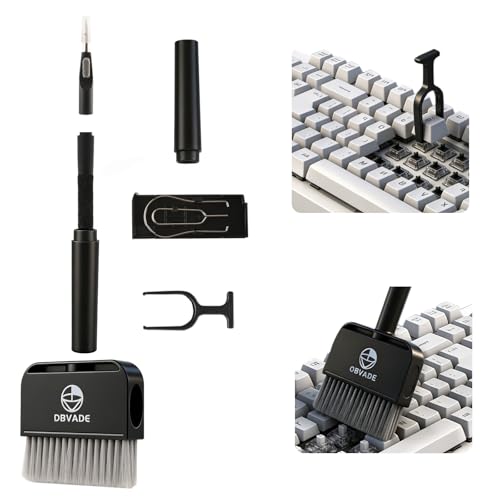 Keyboard Cleaner & Laptop Cleaning Kit - 9-in-1 Electronics Cleaning Brush Set with Keycap Puller, Screen Cleaner, Earbud Cleaner Pen for Computer, PC Monitor, MacBook, Phone, Airpods (Black) - color: Black