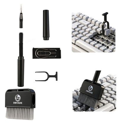 Keyboard Cleaner & Laptop Cleaning Kit - 9-in-1 Electronics Cleaning Brush Set with Keycap Puller, Screen Cleaner, Earbud Cleaner Pen for Computer, PC Monitor, MacBook, Phone, Airpods (Black) - color: Black