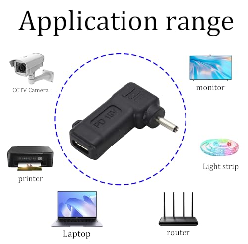 Laptop Charging Adapter PD Type C Female to DC3.0x1.1mm Male Power Adapter Converter for HP Pro-Book Chrome-Book C-3011