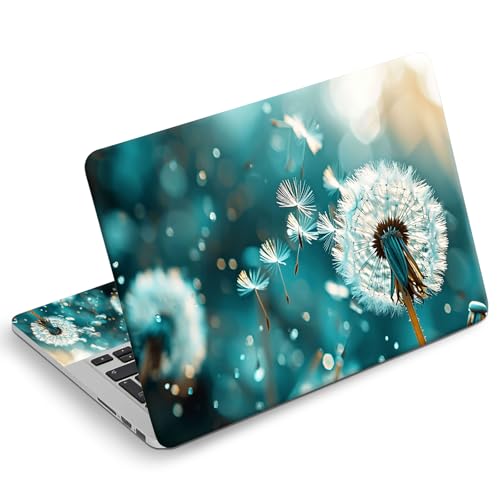 Universal Laptop Skin Sticker Decal, Compatible with MacBook HP Dell Lenovo 12"-15.6", Reusable Vinyl Notebook Cover 3PCS Set, High-Recognition Film-Dandelion Blue - color: Dandelion Blue