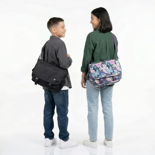 J World New York Terry Messenger Bag for Women Girls School Kids - color: Purple Heart
