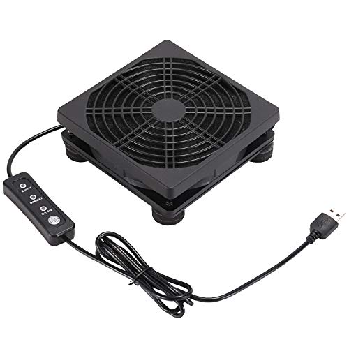 Upgraded 120mm 5V USB Powered PC Router Cooling Fan with Speed Controller | 120mm Cooling Fan with 3-Speed Controller, Extends Equipment Life for Router, Modem, DVR, PlayStation, TV Box & Electronics - size: 120mm