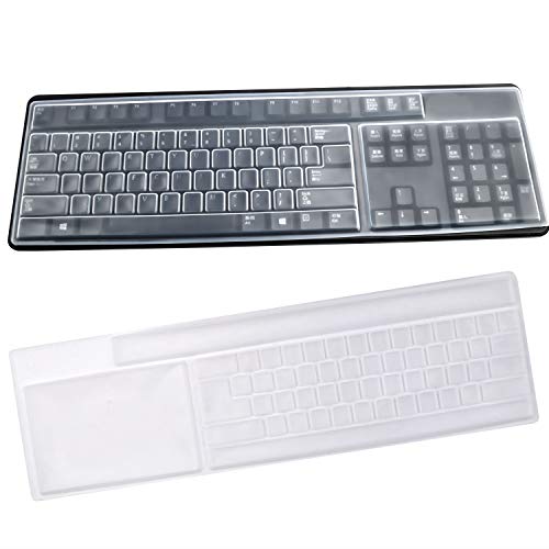 BronaGrand 2 Pack Clear Desktop Computer Keyboard Protection Skin Protector Cover for PC 104/107 Keys Standard Keyboard