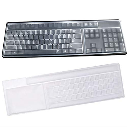 BronaGrand 2 Pack Clear Desktop Computer Keyboard Protection Skin Protector Cover for PC 104/107 Keys Standard Keyboard