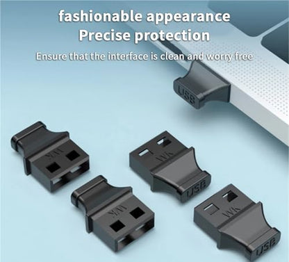 USB Cover Cap 30Pcs USB-A Port Cover with Handle - Anti-Dust Plug for Laptop and Computer Socket Protection Caps