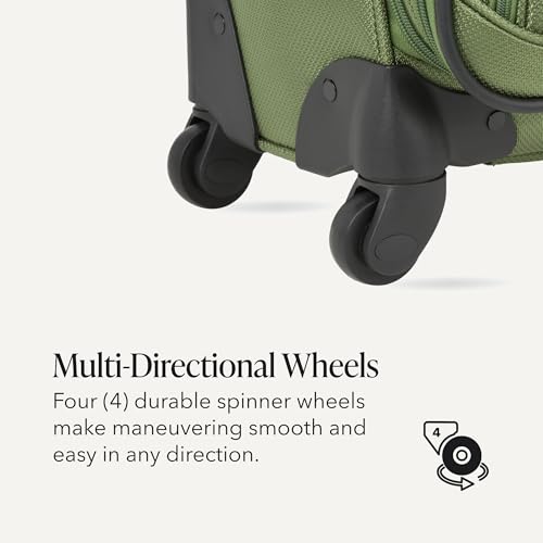 SWISSGEAR Sion Softside Expandable Spinner Luggage Durable Lightweight Travel Suitcase, Evergreen, 2-Piece Set (Carry-On/Large) - color: Evergreen, size: 2-Piece Set (Carry-On/Large)