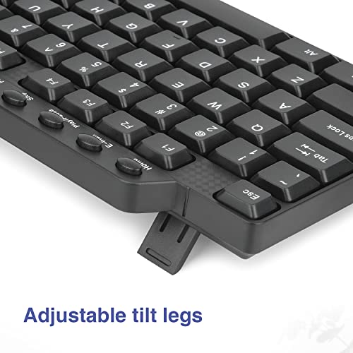 (2PACK) Wired Keyboard and Mouse,Rii RK203 Ultra Full Size Slim USB Basic Wired Keyboard Mouse Combo Set with Number Pad for Computer,Laptop,PC,Notebook,Windows - size: 2 pack