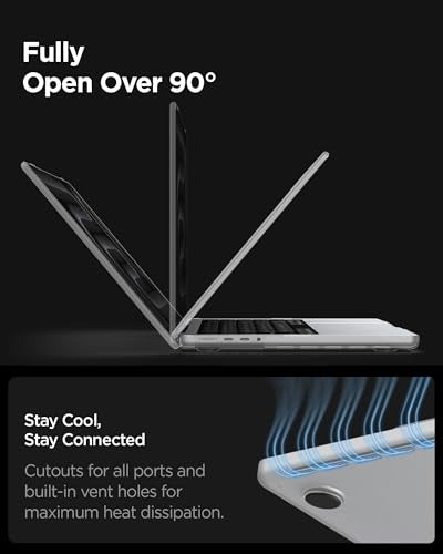 Spigen for MacBook Pro 14 inch Case M5/Pro/Max (2026) M4/M3/M2/M1/Pro/Max (2025-2021) A3427 A3426 A3434 A3112 A3185 A3401 A2918 A2992 A2779 A2442, Air Skin Matte Thin Semi Clear Cover, Frost Clear - color: Frost Clear, size: Macbook Pro 14" M5/M4/M3/M1 (2
