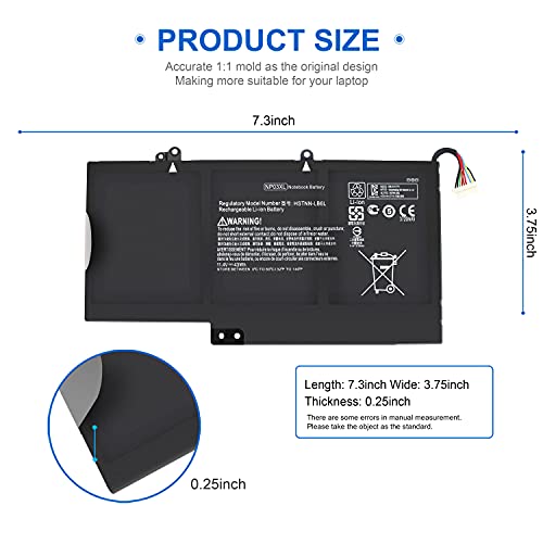 NP03XL 761230-005 Battery for Laptop HP Envy X360 15 15-U011DX 15-U010DX 15-U111DX 15-U483CL 15-U493CL 15-U110DX 15-U110DX, Pavilion X360 13-A010DX 13-A013CL 13-A110DX 13-A012DX, 760944-421 HSTNN-LB6L | for HP Envy X360 15 15-U011DX 15-U010DX 15-U493CL 15