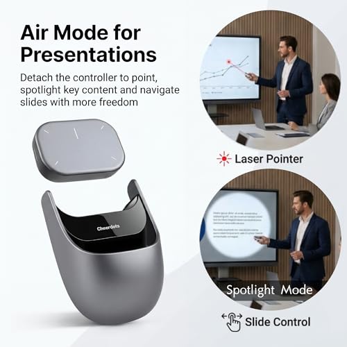 AI Voice Mouse with Air Tracker for Gift-6-in-1 Detachable Mouses - color: Silver White
