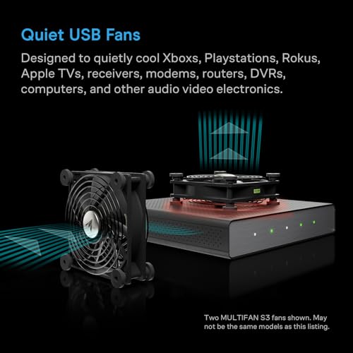 AC Infinity MULTIFAN S7-P, Quiet Dual 120mm AC-Powered Fan with Speed Control, UL-Certified for Receiver DVR PlayStation Xbox Component Cooling - size: S7-P