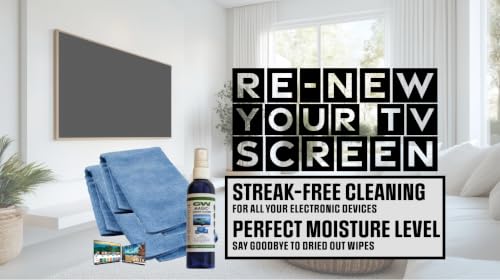 GW Deluxe Magic Screen Cleaner Kit for Ultra HD 4k HDR OLED TV, Laptop and Tablet Screens with 2 Premium Microfiber Cloths and Larger Spray Bottle
