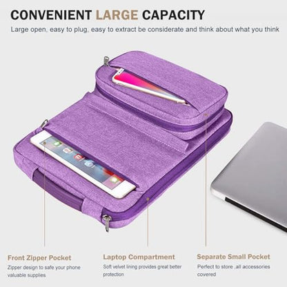 Voova Laptop Sleeve Case 15.6 Inch Compatible with MacBook Air 15 M2/M3/M4, MacBook Pro 15/16, 15-16" Hp Lenovo Dell Acer Asus, 2 in 1 Waterproof Computer Bag with Detachable Accessory Pouch, Lavender - color: Lavender, size: 15-16 Inch (15.7 x 11.8 x 1.2