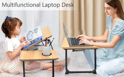 Adjustable Laptop Desk for Bed,Bed Table for Laptops,Laptop Stand for Beds,Lap Desk Foldable Bed Desk for Laptops and Writing,Portable Beds Tray Table with Cup Holder