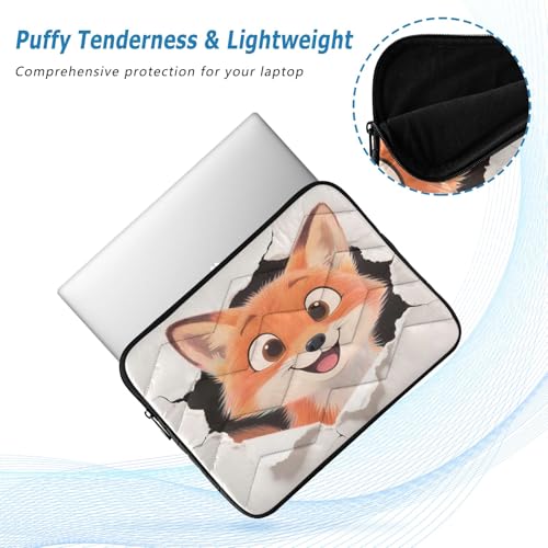 Cute Fox White 15-16 Inch Quilted Laptop Sleeve Case Soft Notebook Protector Bag Computer Carrying Case - color: Cute Fox White, size: Large