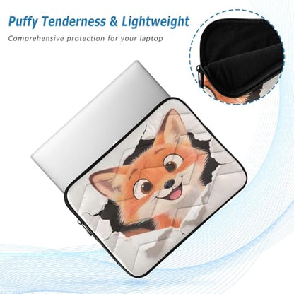 Cute Fox White 15-16 Inch Quilted Laptop Sleeve Case Soft Notebook Protector Bag Computer Carrying Case - color: Cute Fox White, size: Large