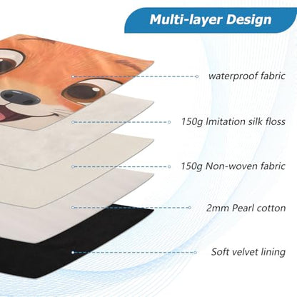 Cute Fox White 15-16 Inch Quilted Laptop Sleeve Case Soft Notebook Protector Bag Computer Carrying Case - color: Cute Fox White, size: Large