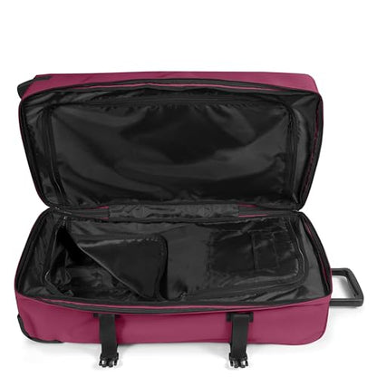 EASTPAK Tranverz L – 121L Large Soft Sided Checked Luggage, Dual Compartments, TSA Lock, Compression Straps & Smooth Inline Wheels, Wine Burgundy - color: Wine Burgundy, size: 121 Liter Checked Bag
