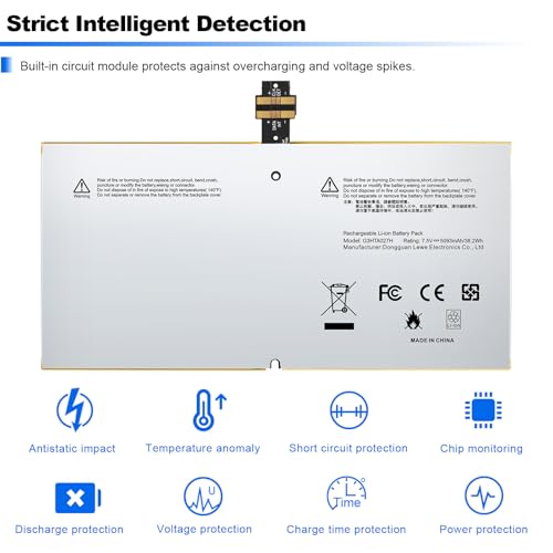 Fancy Buying G3HTA027H DYNR01 Laptop Battery Replacement for Microsoft Surface Pro4 Pro 4 1724 12.3 inch Tablet DYNRO1 G3HTA026H G3HTA027H (7.5V 38.2Wh 5087mAh) - size: 8.15*3.9*0.12inch