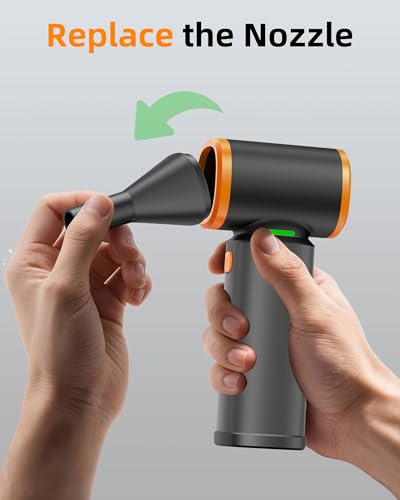 Compressed Air Duster, 180000RPM High-Velocity Electric Air Duster with Stepless Speed Control, Rechargeable Portable Cordless Air Blower for Home, Car, Computer, and Keyboard Cleaning