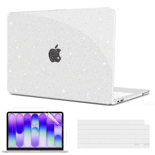 B BELK for MacBook Neo 13 inch Case 2026, Clear Glitter Hard Shell Case & Keyboard Cover & Screen Protector, Scratch Resistant Protective Sparkly Case for MacBook Neo 13 inch Model A3404, Starry Clear - color: Glitter Clear