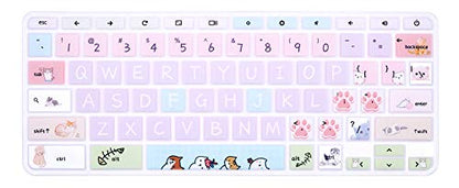 English Silicone Keyboard Cover for HP Chromebook 14-db 14-ca 14-ak Series/Chromebook 14 G2 G3 G4 G5 / Chromebook 11 x360 11.6/ Chromebook 11 G2 G3 G4 G5 G6 EE G7 EE 11.6,Little Cat - color: Little Cat