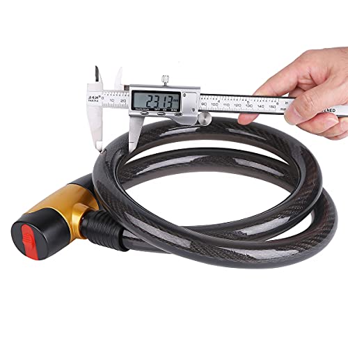 4FT x 23 mm Bike Cable Lock with Keys, Anti-Theft Security Bike Lock | Cut-Resistant Steel, Weatherproof & Rustproof, Heavy-Duty Bike locks for Motorcycles, E-Bikes, Scooters, Bicycles, Gates