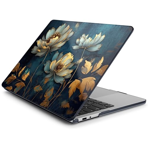 Batianda Case for Microsoft Surface Laptop 13 inch 2025 2026, Blooming Gold | Fits Model 2095, Artistic Patterns Ultra-Slim Lightweight Scratch-Resistant Hard Shell with Professional Protection - color: Blooming gold