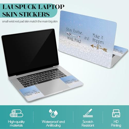 Laptop Skin Sticker Decal, 12" 13" 13.3" 14" 15" 15.4" 15.6 inch Personalized Universal Vinyl Notebook Skin Sticker Cover Art Protector Decal with Free 2 Wrist Pads, Stay Positive Blue - color: Stay Positive Blue
