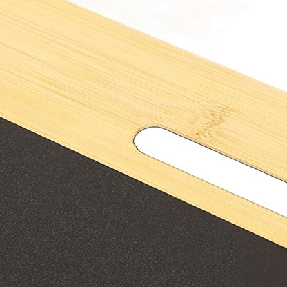 Wooden Top Lap Desk Pillow Cushion with Slot, Mouse Wrist Mat Hold 18.5 Inch Notebook Ergonomic Angle Support Breathable Knee Base Multi Storage Slot Layout for Bed Sofa