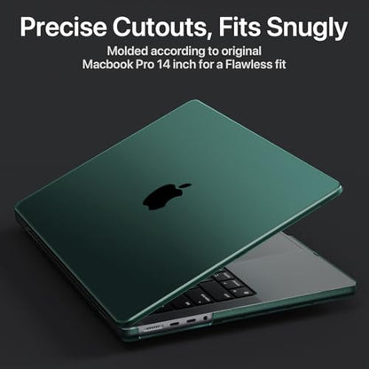 Soonjet for MacBook Pro 14 inch Case M5 M4 M3 M2 M1 Pro/Max 2026-2021 Cover | Green Clear Matte, Protective Hard Shell Laptop Cover, Ultra Thin, Anti Crack & Fingerprint, Scratch Resistant, Easy Snap on - color: Turquoise Green Clear